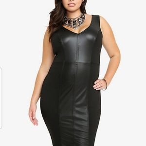 Torrid LBD with sexy faux leather in the front